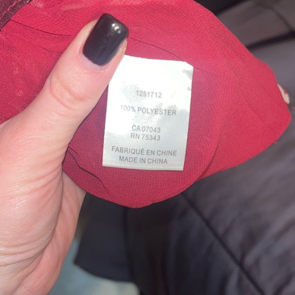 HOUSE OF HARLOW 1960  Beautiful Burgundy Print Long Sleeve Boho Mini Dress - Picture 5 of 6